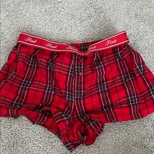 PINK Victoria's Secret Red Plaid Shorts